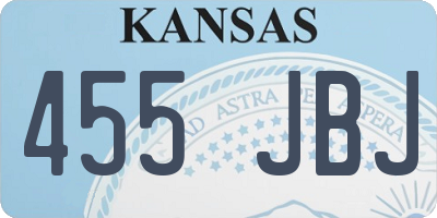 KS license plate 455JBJ