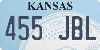 KS license plate 455JBL