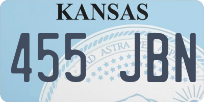 KS license plate 455JBN