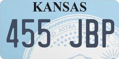 KS license plate 455JBP