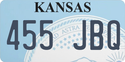 KS license plate 455JBQ