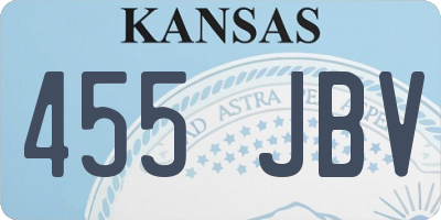 KS license plate 455JBV
