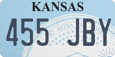 KS license plate 455JBY