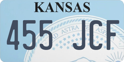 KS license plate 455JCF