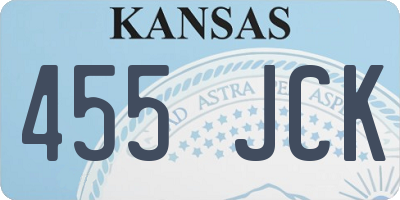 KS license plate 455JCK