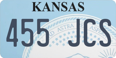KS license plate 455JCS