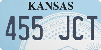 KS license plate 455JCT