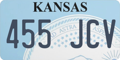 KS license plate 455JCV