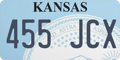 KS license plate 455JCX