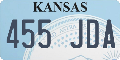 KS license plate 455JDA