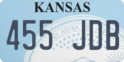 KS license plate 455JDB