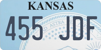 KS license plate 455JDF