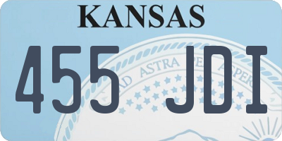 KS license plate 455JDI