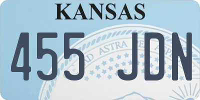 KS license plate 455JDN