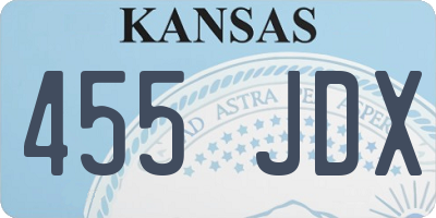 KS license plate 455JDX