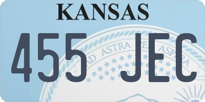 KS license plate 455JEC