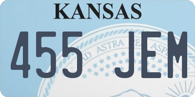 KS license plate 455JEM