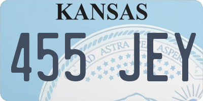 KS license plate 455JEY