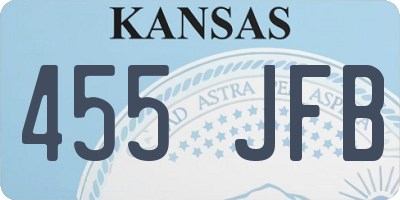KS license plate 455JFB