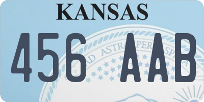 KS license plate 456AAB