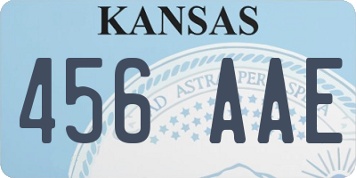 KS license plate 456AAE