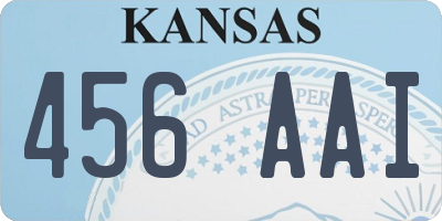 KS license plate 456AAI