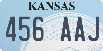 KS license plate 456AAJ