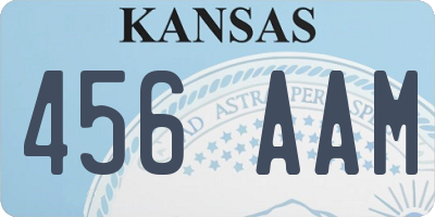 KS license plate 456AAM