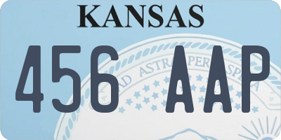 KS license plate 456AAP