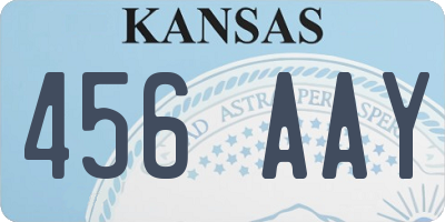 KS license plate 456AAY