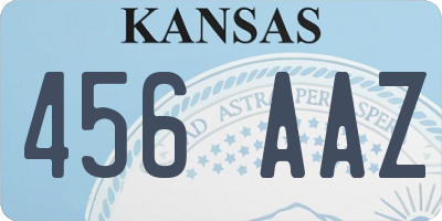 KS license plate 456AAZ