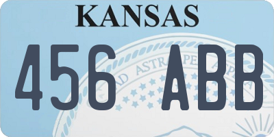 KS license plate 456ABB