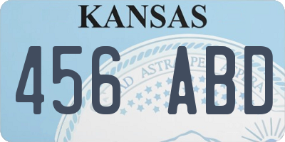 KS license plate 456ABD