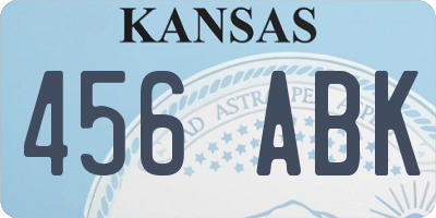 KS license plate 456ABK