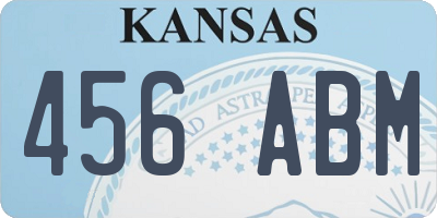 KS license plate 456ABM