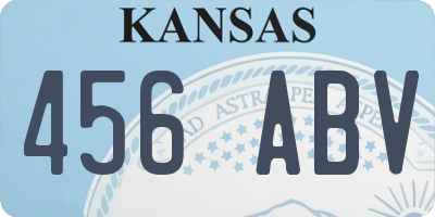 KS license plate 456ABV