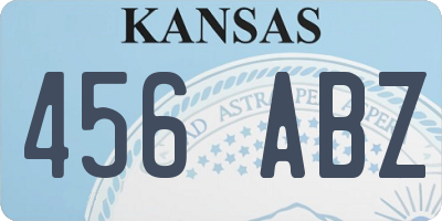 KS license plate 456ABZ