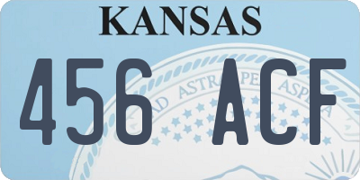 KS license plate 456ACF