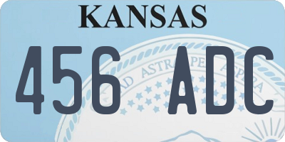 KS license plate 456ADC