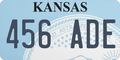 KS license plate 456ADE