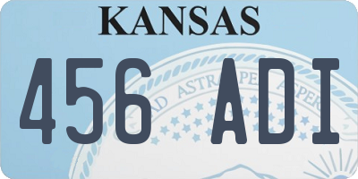 KS license plate 456ADI