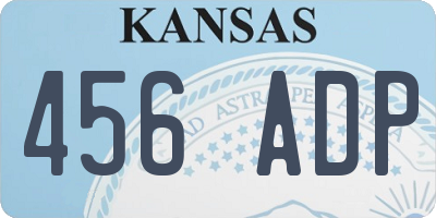 KS license plate 456ADP