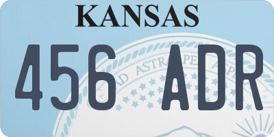 KS license plate 456ADR