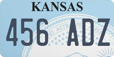 KS license plate 456ADZ