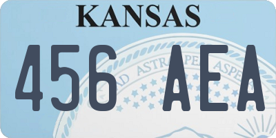 KS license plate 456AEA