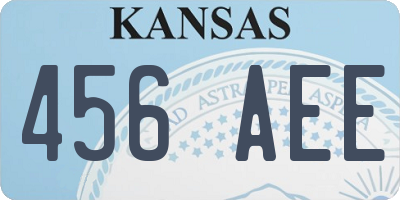 KS license plate 456AEE