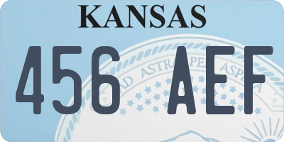 KS license plate 456AEF