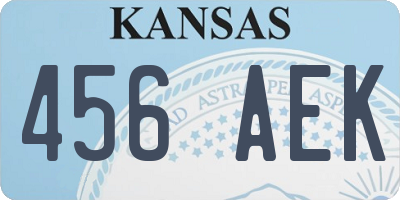 KS license plate 456AEK