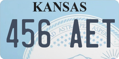 KS license plate 456AET