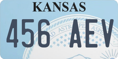 KS license plate 456AEV